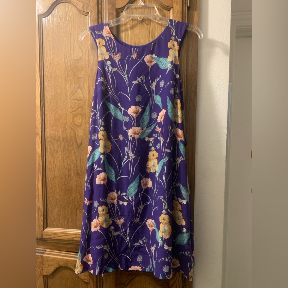 HD in Paris Purple Floral Silk Dress - Size 4